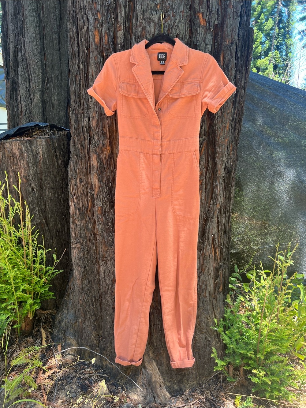BDG Coral Short-Sleeve Utility Jumpsuit